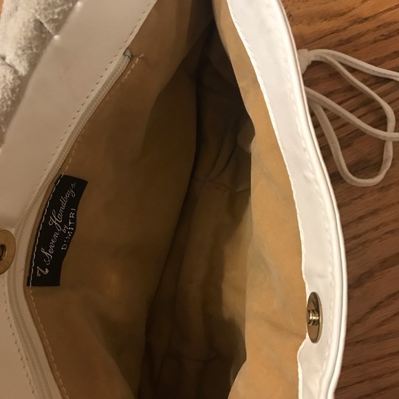 VTG Leather white Shoulder purse - Picture 3 of 6